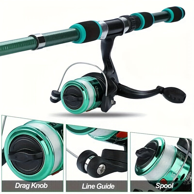 1 conjunto de kit de vara de pesca telescópica premium - portátil, durável e completo..