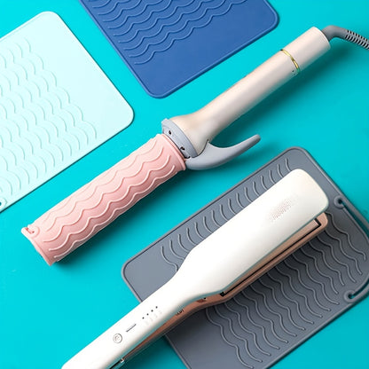 Tapete de silicone premium resistente ao calor para organiza ferramentas de cabelo para modelar sem esforço  Ideal para alisadores de cabelo, chapinhas