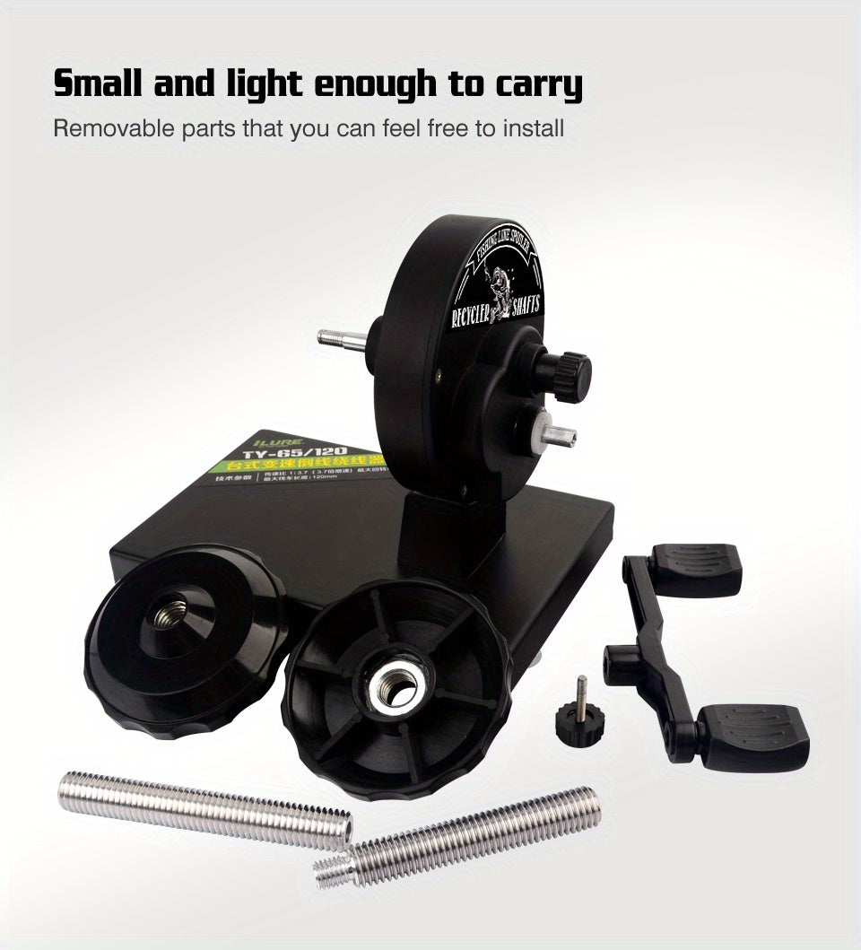 Enrolador de linha de pesca Easy Spool com estação de enrolamento de carretel giratorio