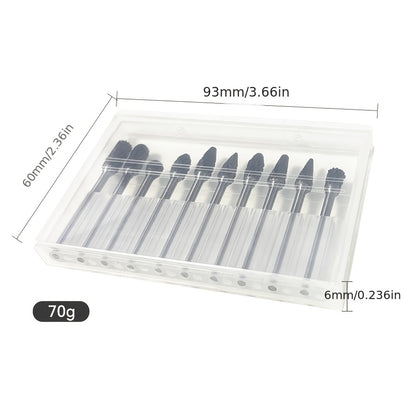 Conjunto de 10 rebarbas de carboneto de tungstênio de corte duplo - Compatível com ferramentas rotativas Dremel, para madeira, metal, pedra, pedras preciosas