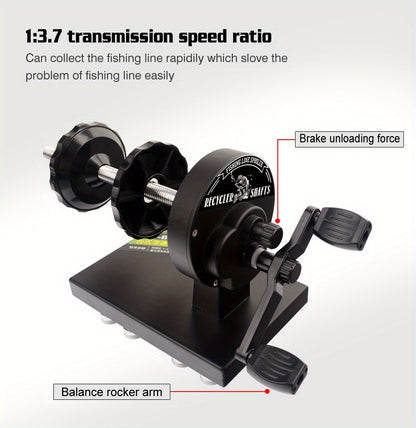 Enrolador de linha de pesca Easy Spool com estação de enrolamento de carretel giratorio