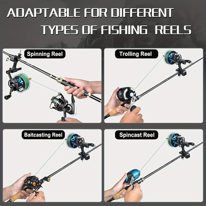 Bobinador de linha de pesca compacto e portátil PLUSINNO com função de desenrolador.