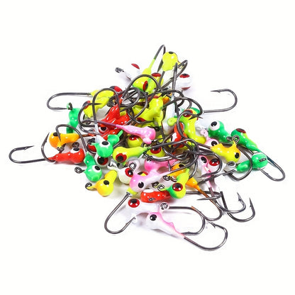 50 peças de iscas vibrantes HENGJIA com cabeça de jig - duráveis e versáteis.
