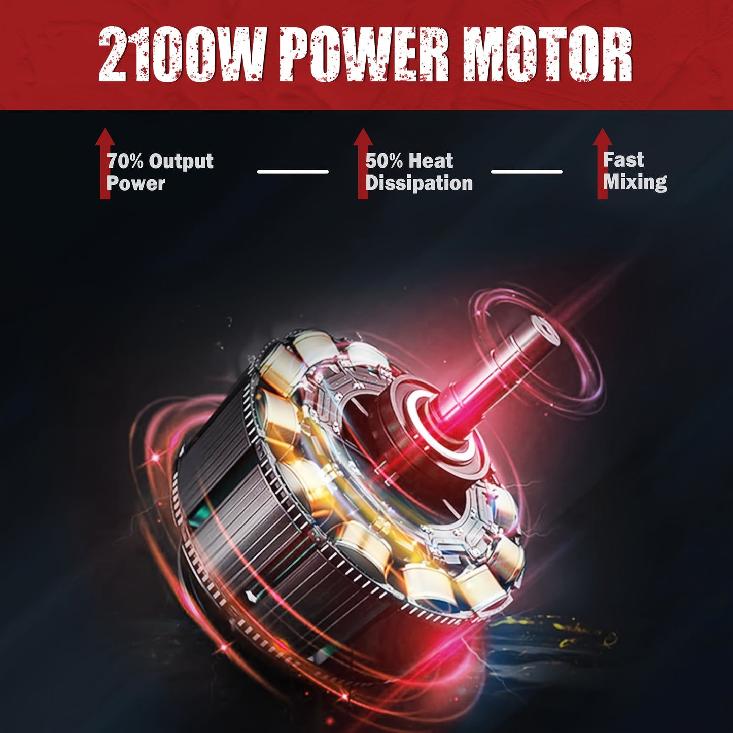 Betoneira Elétrica Portátil de 2100 W, Portátil com 6 Velocidades.