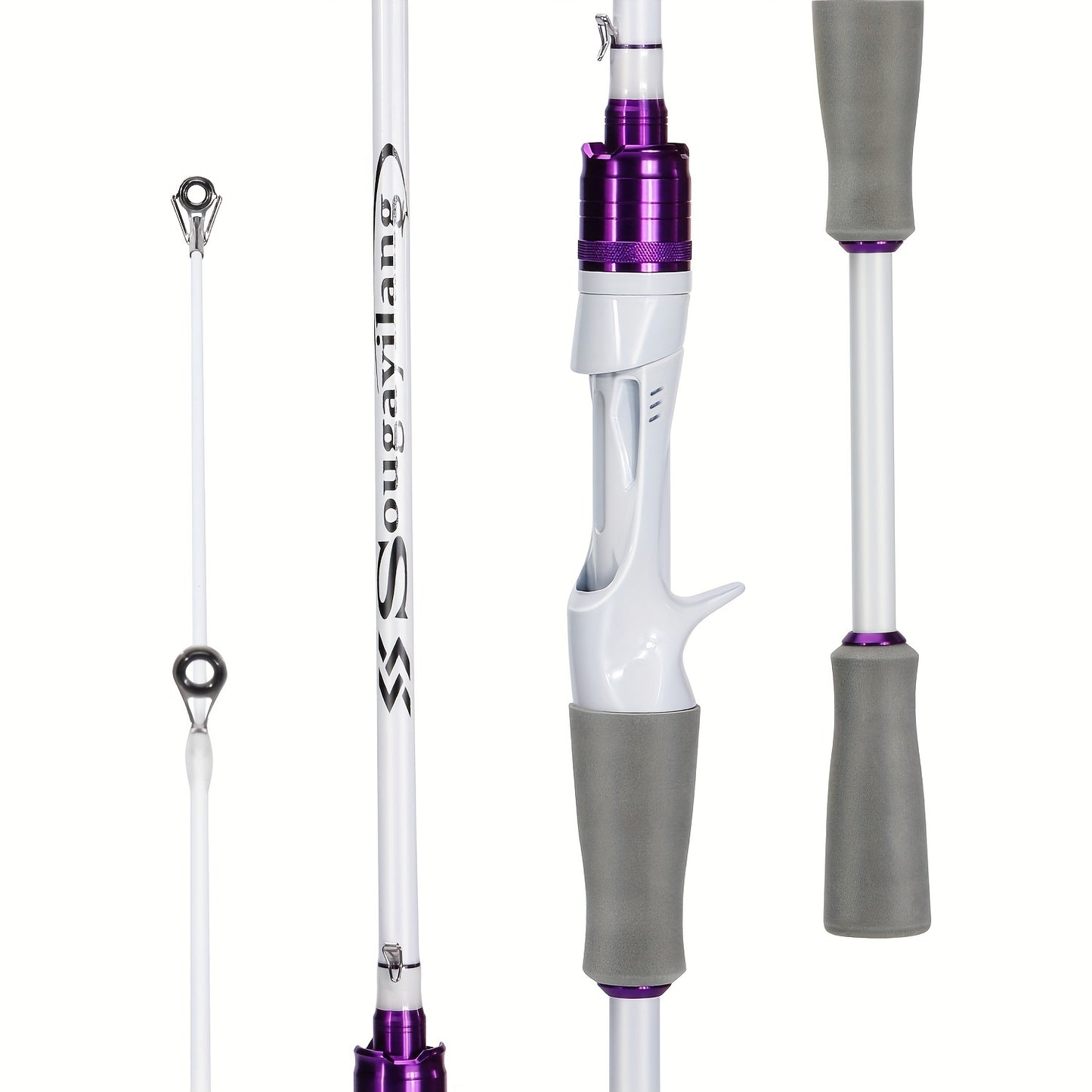 Vara de Pesca de 2 Seções 1,8 m/6 pés Vara de Carbono Duravél,Bonita com Cabo de EVA para Viagem, Pesca de Carpa e Robalo de Água Doce