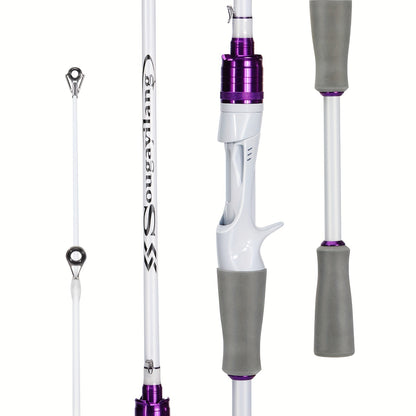 Vara de Pesca de 2 Seções 1,8 m/6 pés Vara de Carbono Duravél,Bonita com Cabo de EVA para Viagem, Pesca de Carpa e Robalo de Água Doce