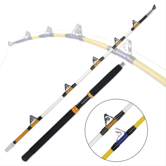 Vara de pesca de corrico de 2 seções - Vara de pesca de jigging lento em água salgada para garoupas, 80-180 libras/100-200 libras, 165 cm/5,4 pés de comprimento