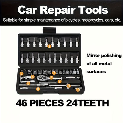 Kit de ferramentas mecânicas automotivas, Chave catraca de alta qualidade.