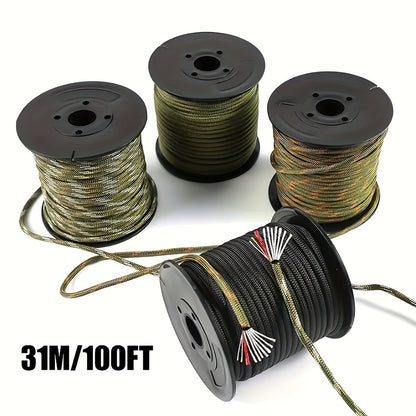 Corda multiuso de 7 fios de 100 pés/1220,47 pol. com cordão de fogo, linha de pesca