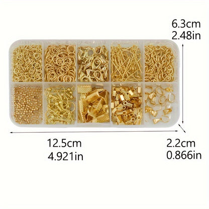 Kit para iniciantes em fabricação de joias com 900 peças, brincos, colares, ETC...