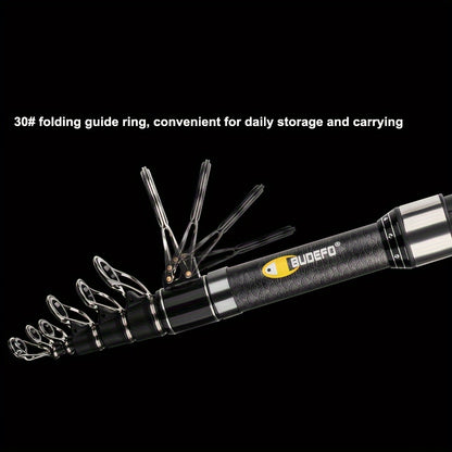 Vara de pesca telescópica BUDEFO Surf Spinning, ideal para  viagem