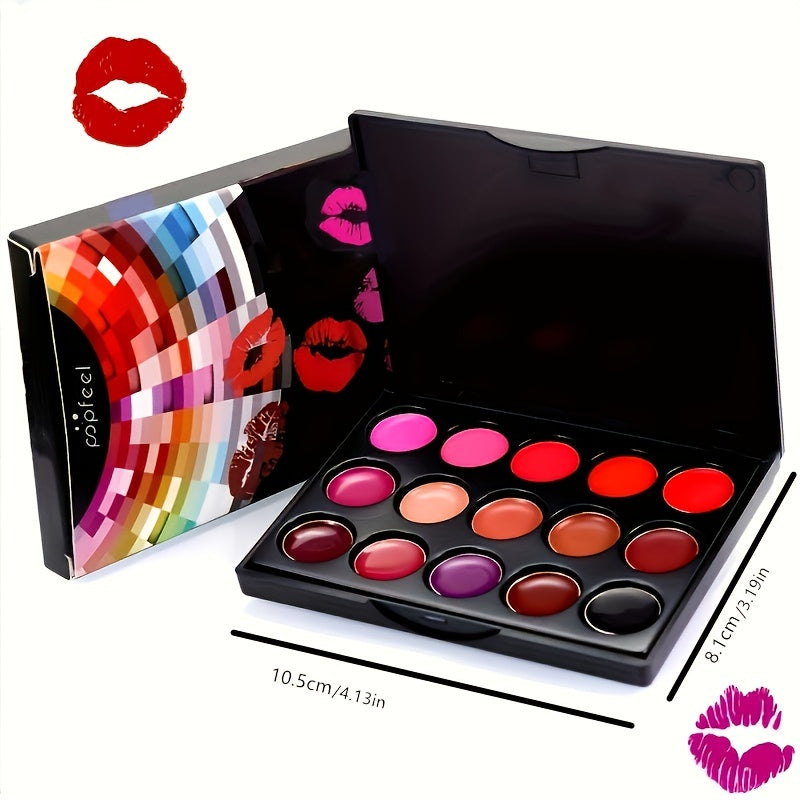 Paleta de batons à prova d'água 15 cores de batons matte.